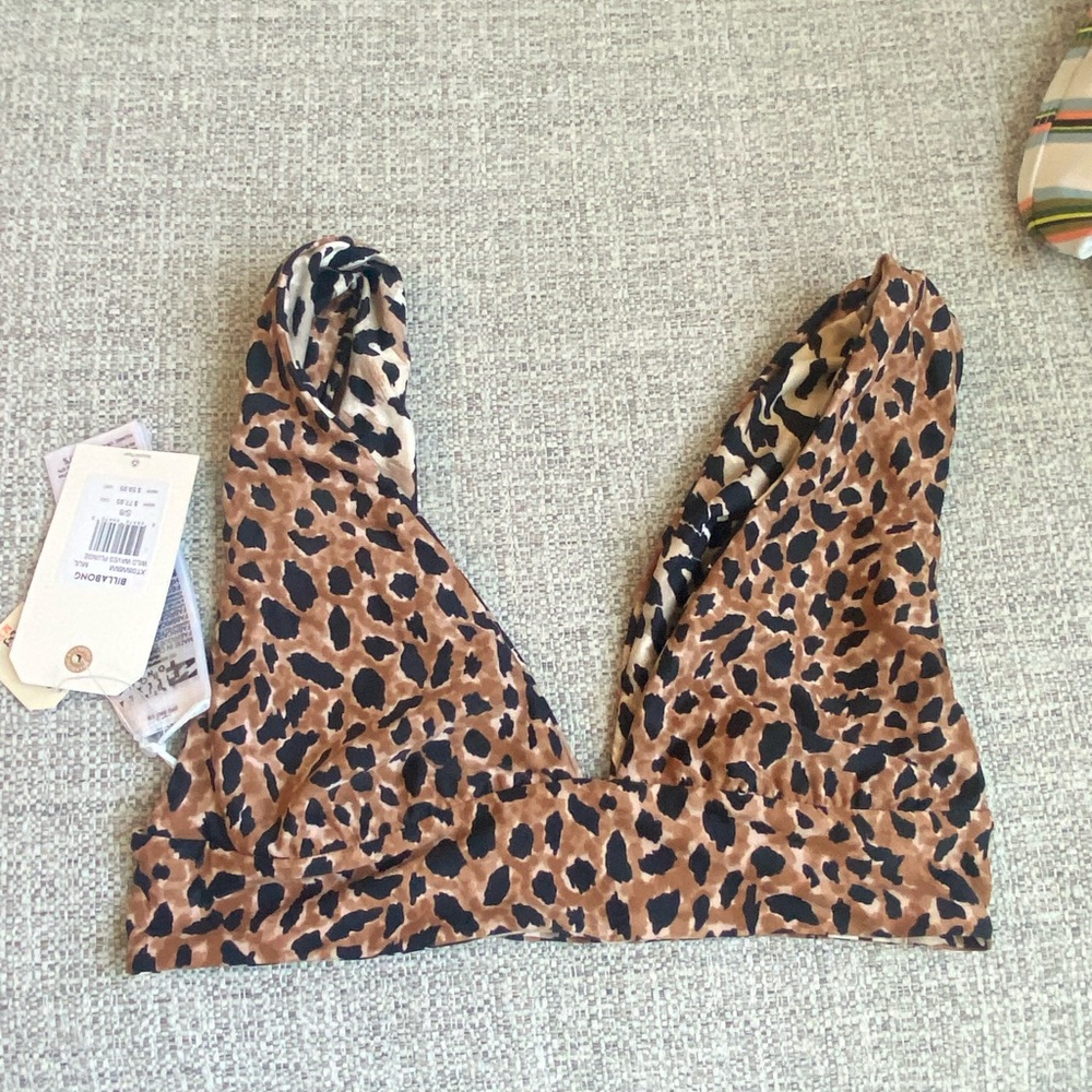 Billabong Reversible Cheetah Print Bikini Top